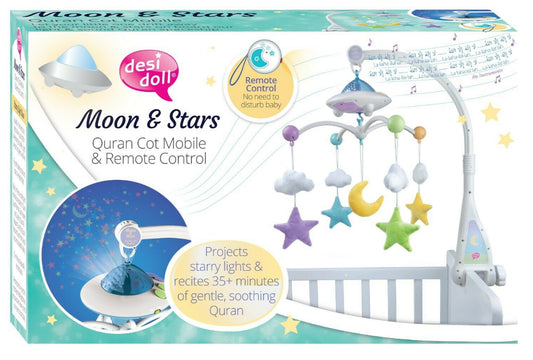 Mobile Bébé Coranique Lumineux « Lune Étoiles» Télécommand2